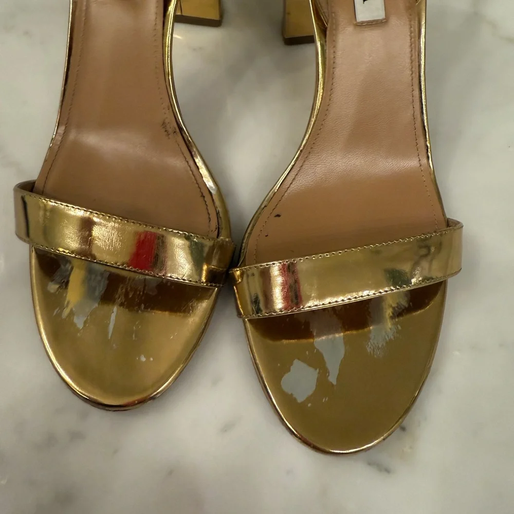 Aquazzura gold block heals - Picture 2 of 5